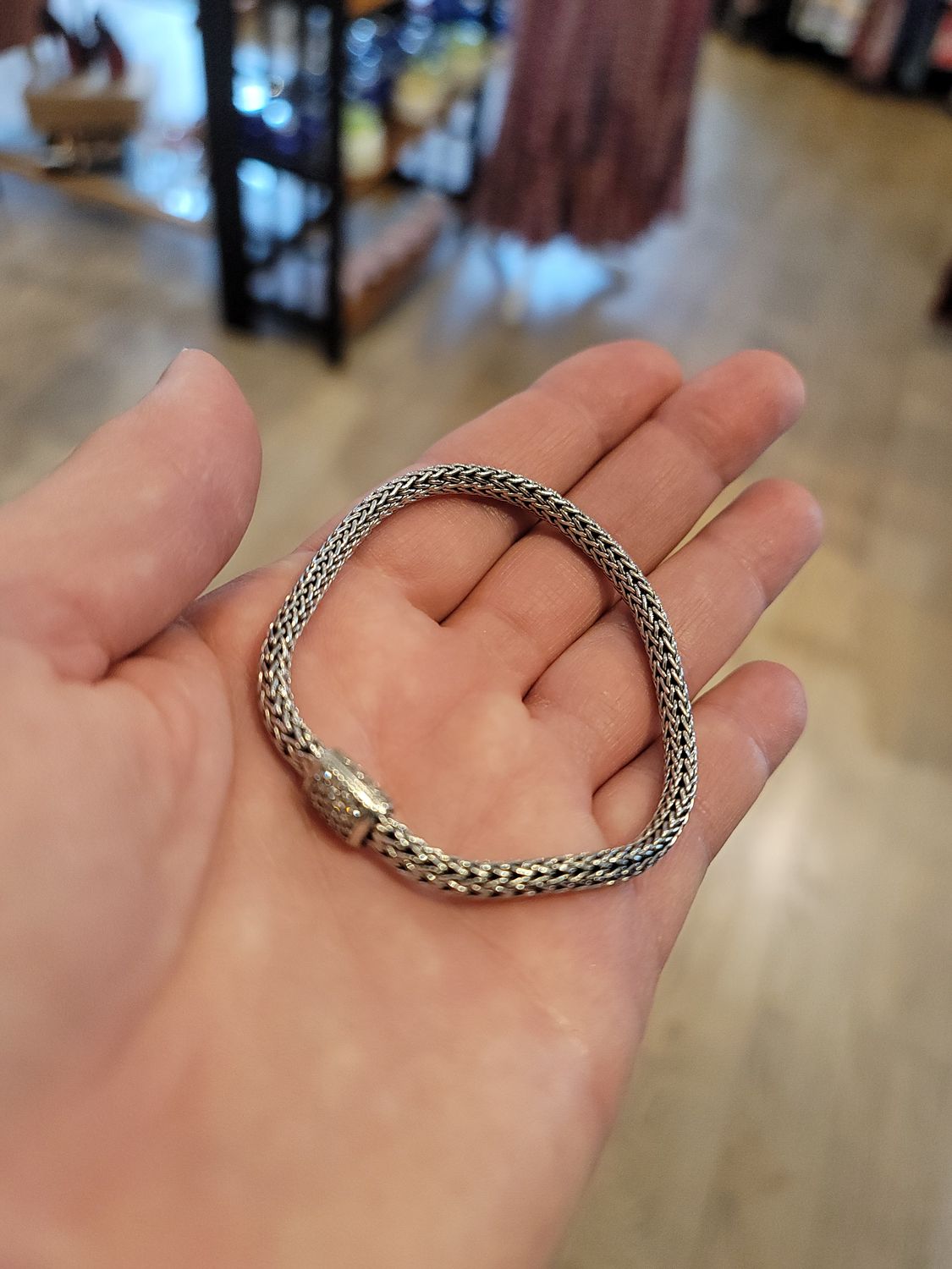John Hardy Silver/Diamond 5mm Bracelet