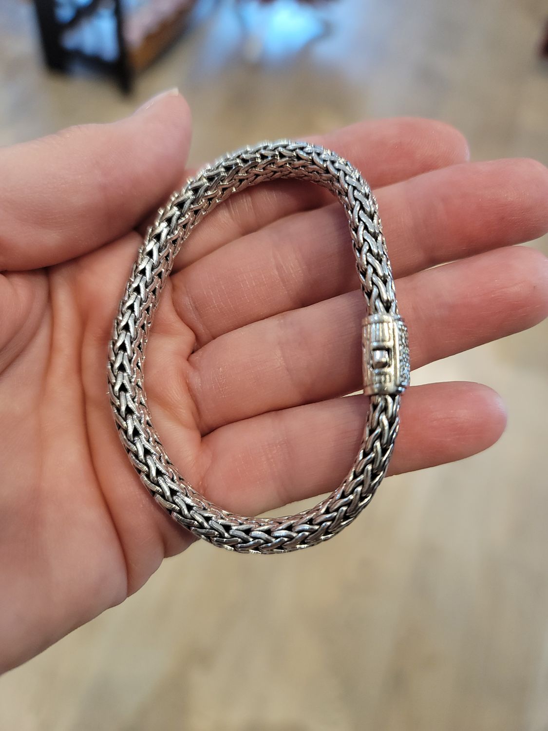 John Hardy Silver/Diamond 7.5mmBracelet