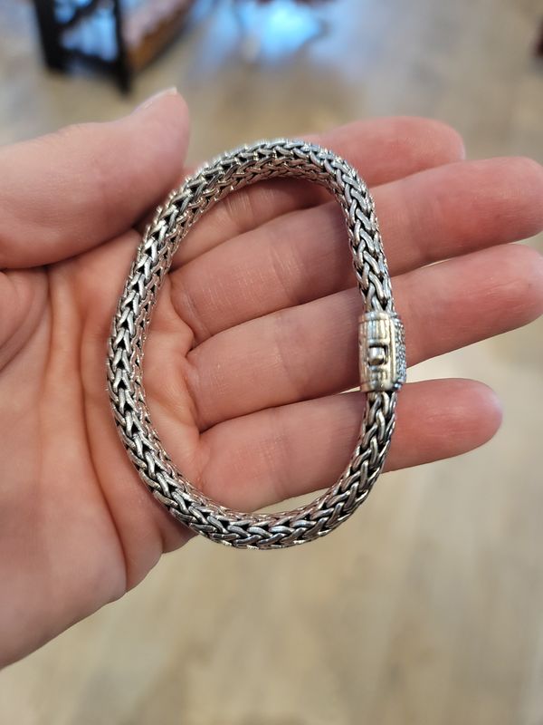 John Hardy Silver/Diamond 7.5mmBracelet
