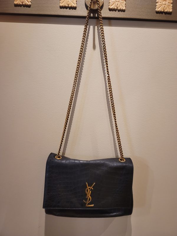 YSL Reversible Kate medium in crocodile-embossed leather