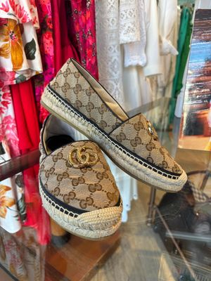 Gucci Brown Leather Espadrilles