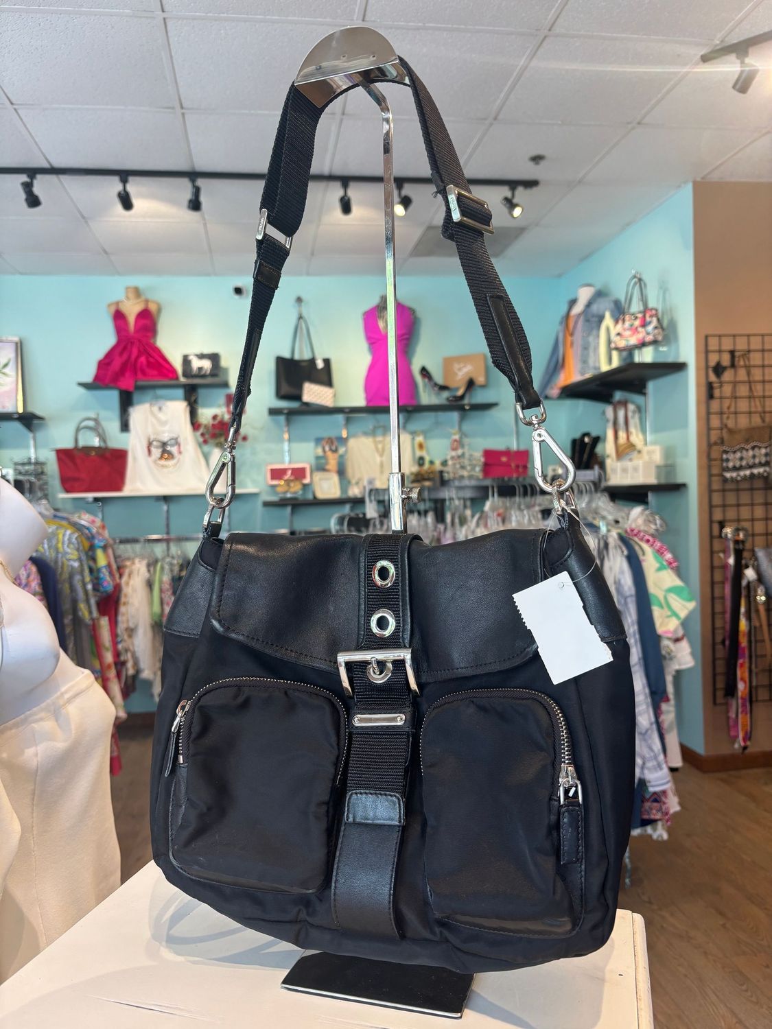 Prada Saffiano-Trimmed Tessuto Messenger Bag