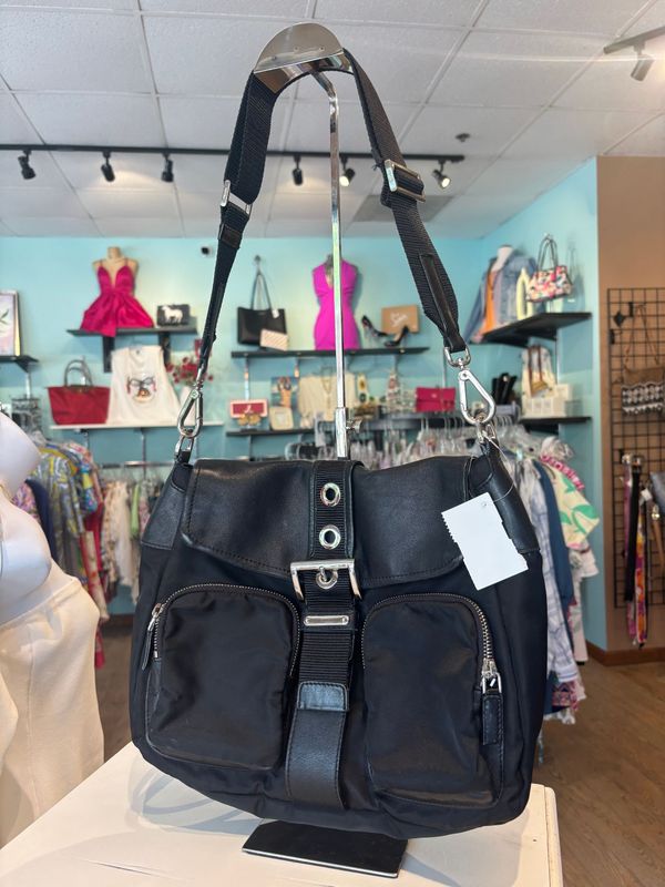 Prada Saffiano-Trimmed Tessuto Messenger Bag