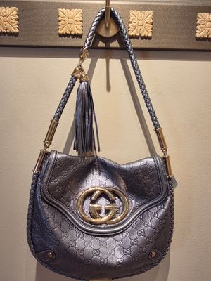 Gucci Metallic Leather Shoulder Flap Handbag