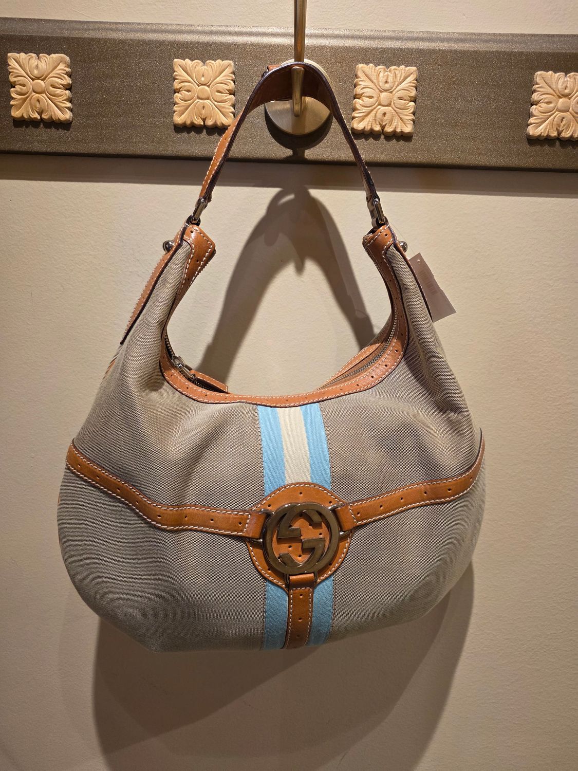 Gucci Hobo Zip top Canvas Handbag