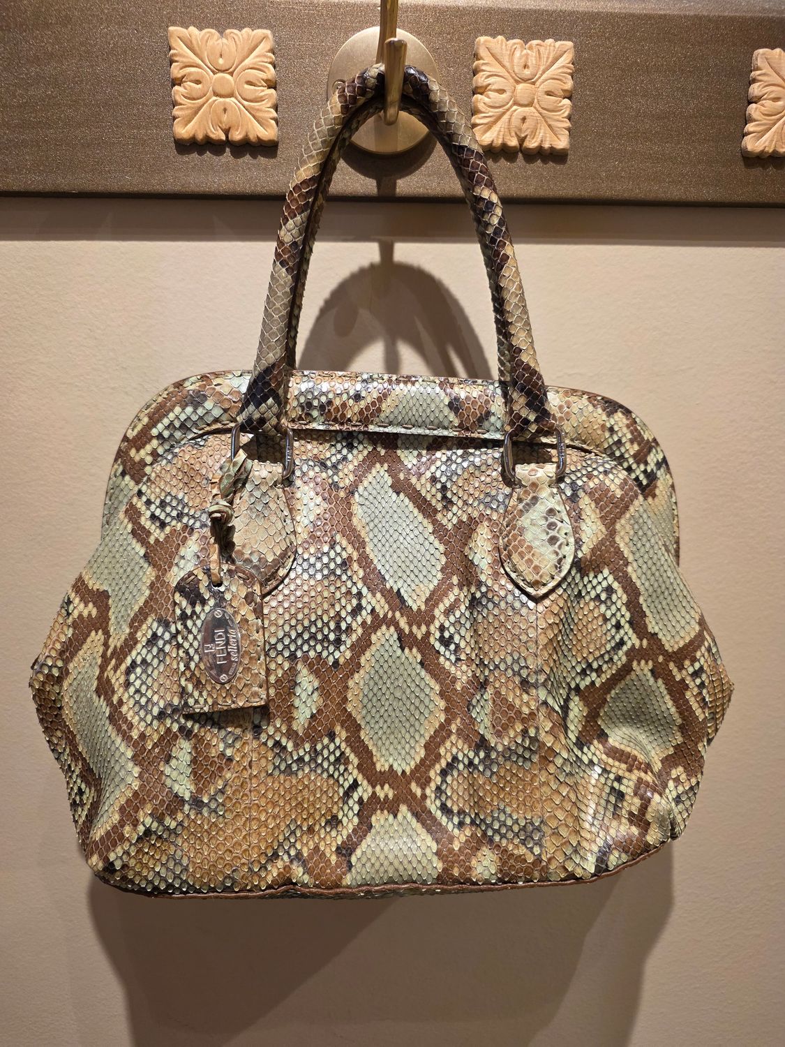 Fendi Python Selleria Doctor Handbag