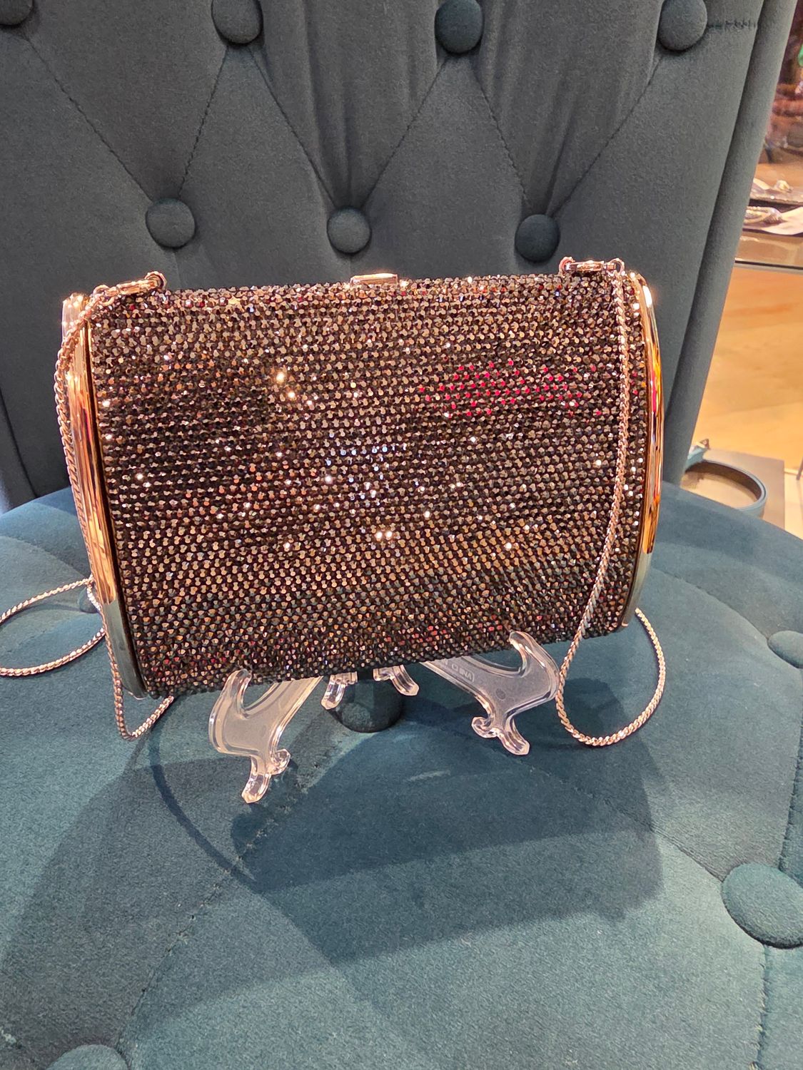 Judith Leiber Shema Hematite Evening Crossbody Judith Leiber Shema Hematite Evening Crossbody