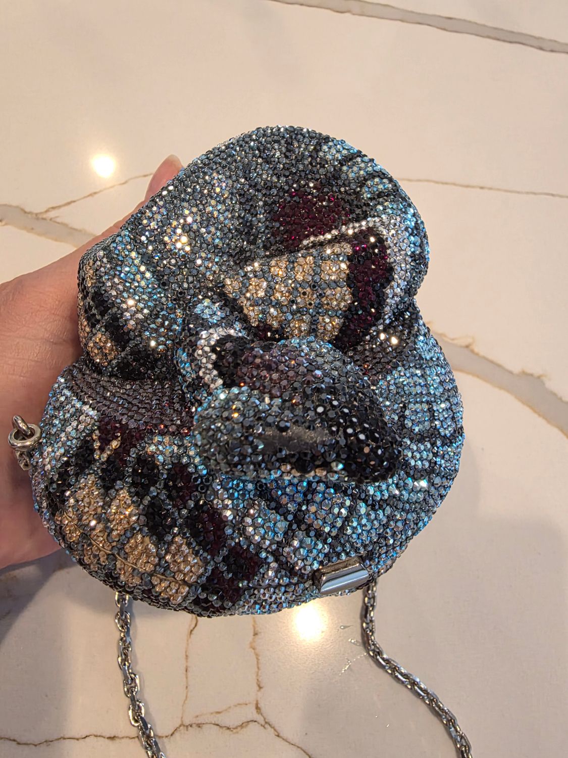 Judith Leiber Rare Coiled Serpent Crystal Minaudiere Judith Leiber Rare Coiled Serpent Crystal Minaudiere