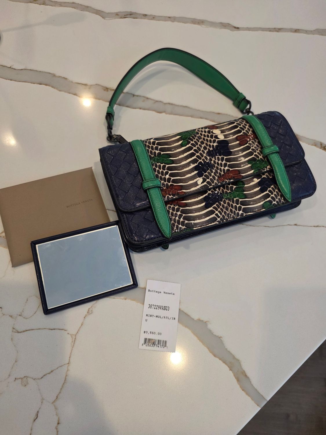 Bottega Veneta Intrecciato Phython Handbag