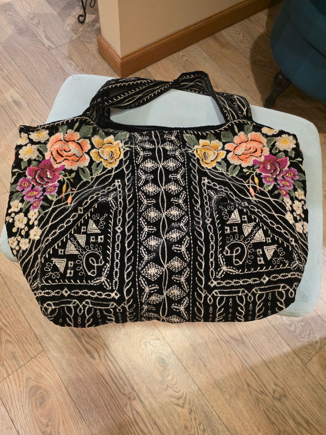 Johnny Was Velvet Handbag