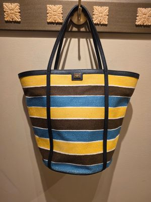 Dolce & Gabbana Striped Canvas Tote Bag Dolce & Gabbana Striped Canvas Tote Bag