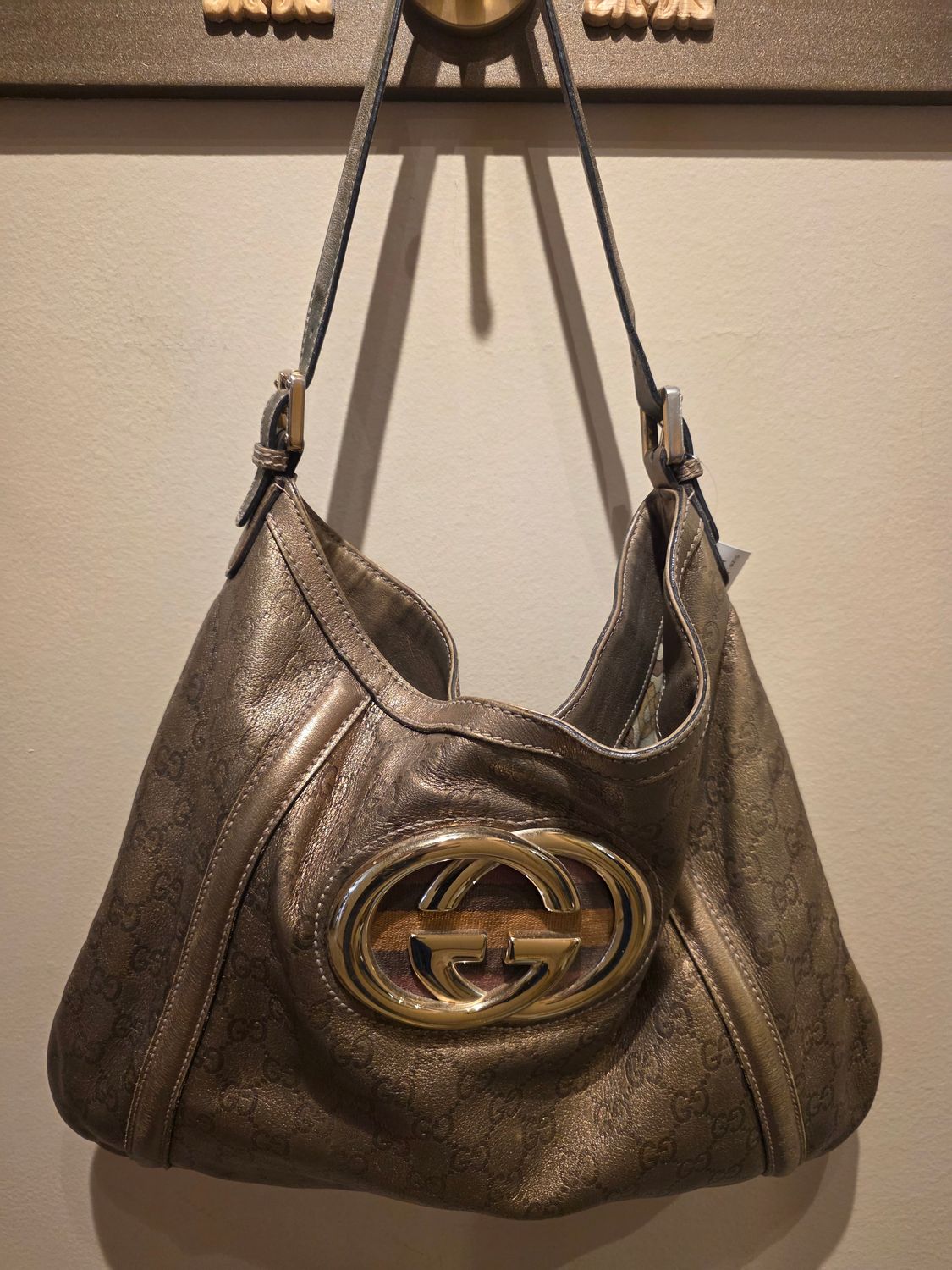 Gucci Metallic Hobo Handbag