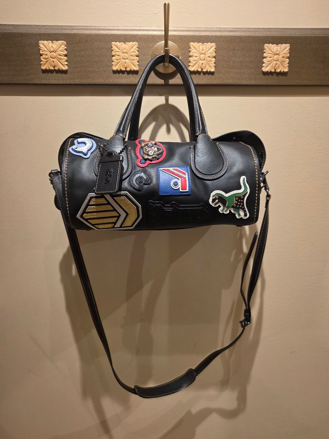 Coach 1941 Varsity Patch Badlands Leather Handbag Coach 1941 Varsity Patch Badlands Leather Handbag