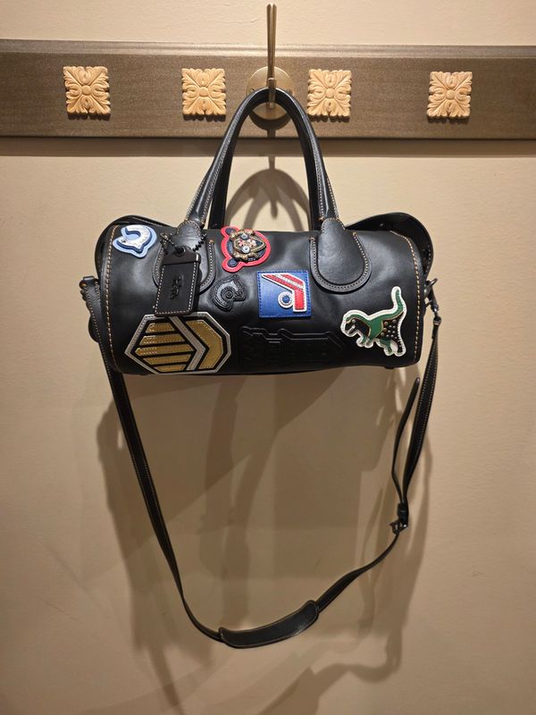 Coach 1941 Varsity Patch Badlands Leather Handbag Coach 1941 Varsity Patch Badlands Leather Handbag