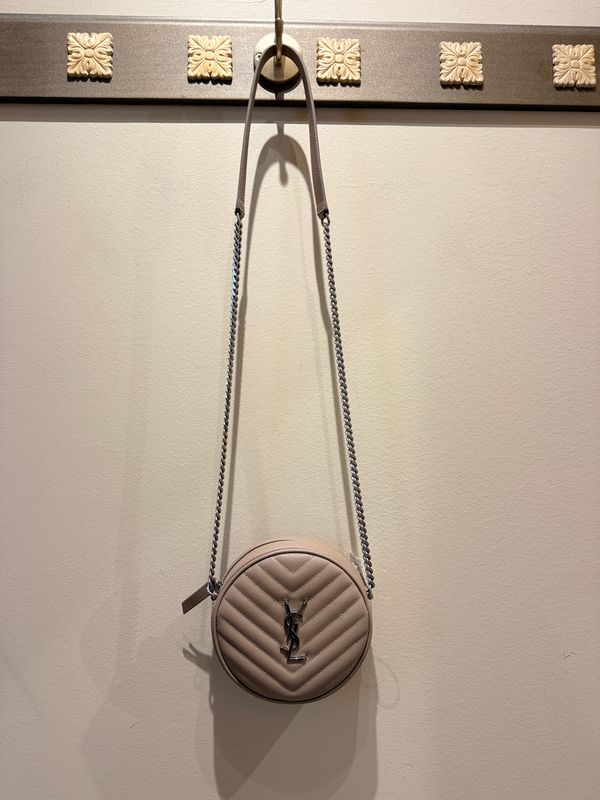 Saint Laurent Chevron Round Camera Bag