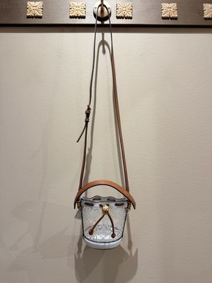 Tory Burch Mini T Monogram Clear Bucket Bag