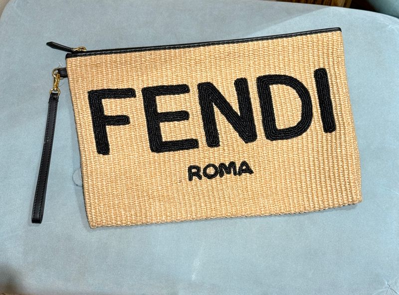 Fendi Raffia Wristlet Fendi Raffia Wristlet