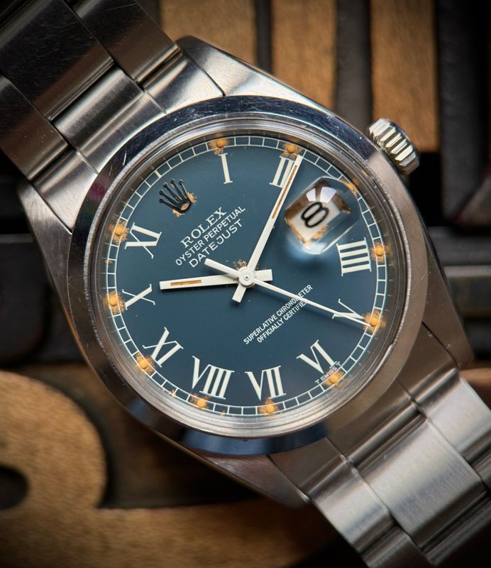 1981 Rolex Datejust 16000 Blue Buckley Dial with Papers