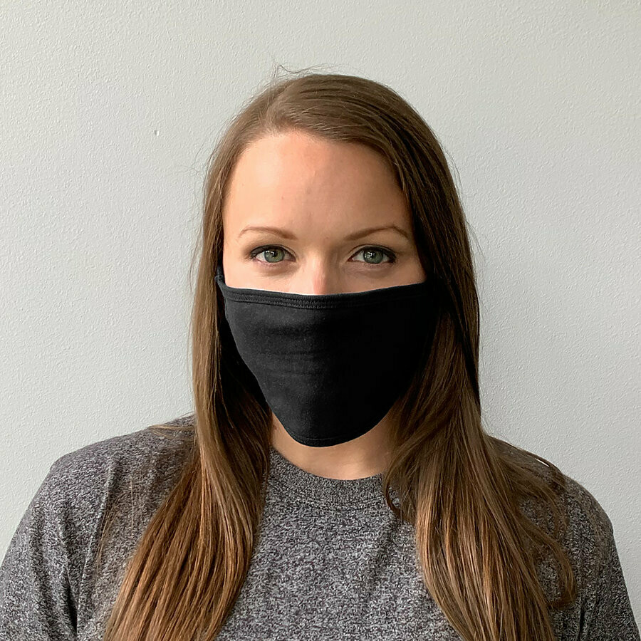 FACE MASKS with Logo or Blank! Adult & Youth Reusable - White OR Black Cloth Face Covering