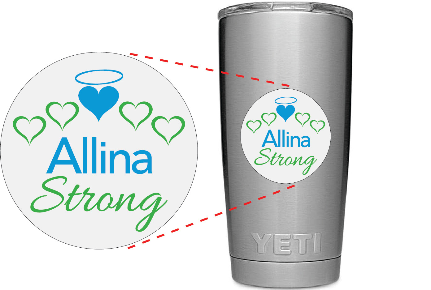 Allina Strong Tumbler / Mug Sticker #ALLINASTRONG