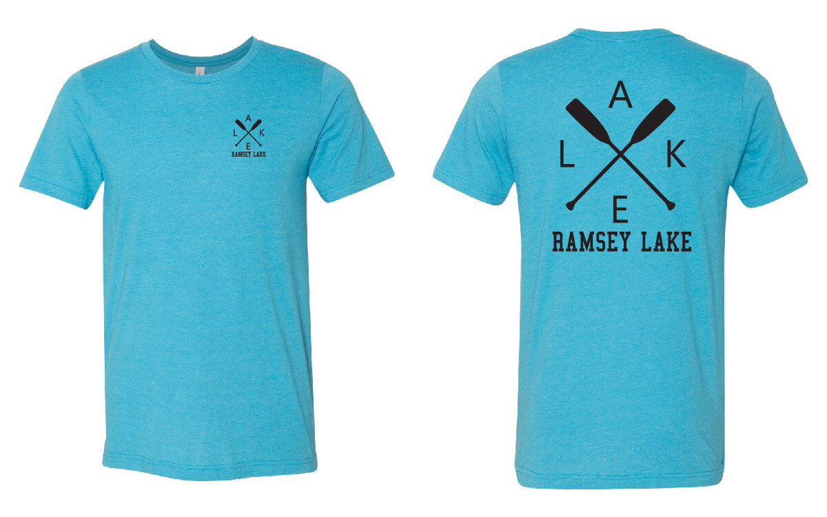 Ramsey Lake Bella Canvas Jersey T-Shirt, SHIRT COLOR: Heather Aqua