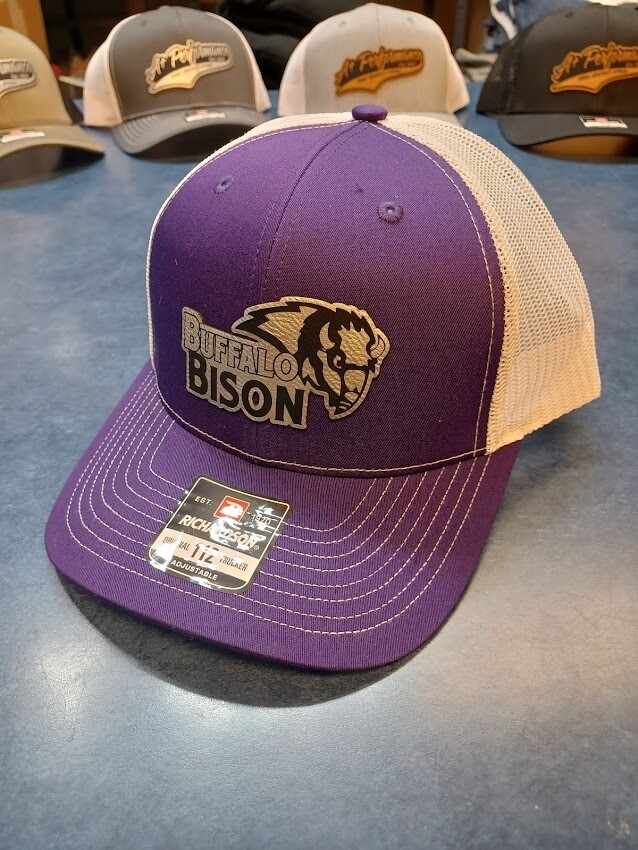 Buffalo Bison Patch Trucker Cap - Richardson - Snap-Back - Purple / White