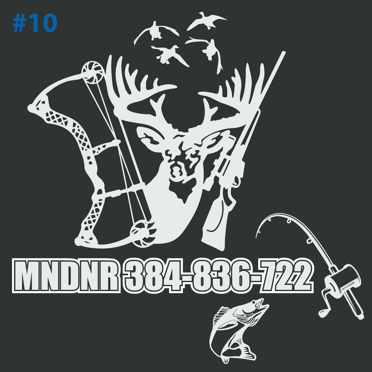 Fish House RV Glamper DNR Registration Custom Decal #10 (1-Color)