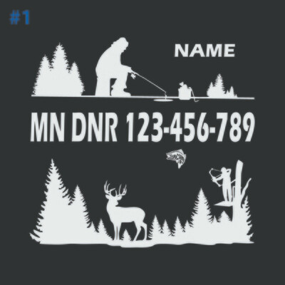 Fish House RV Glamper DNR Registration Custom Decal #01 (1-Color)
