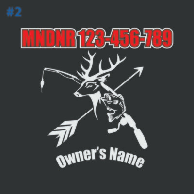 Fish House RV Glamper DNR Registration Custom Decal #02 (2-Color)