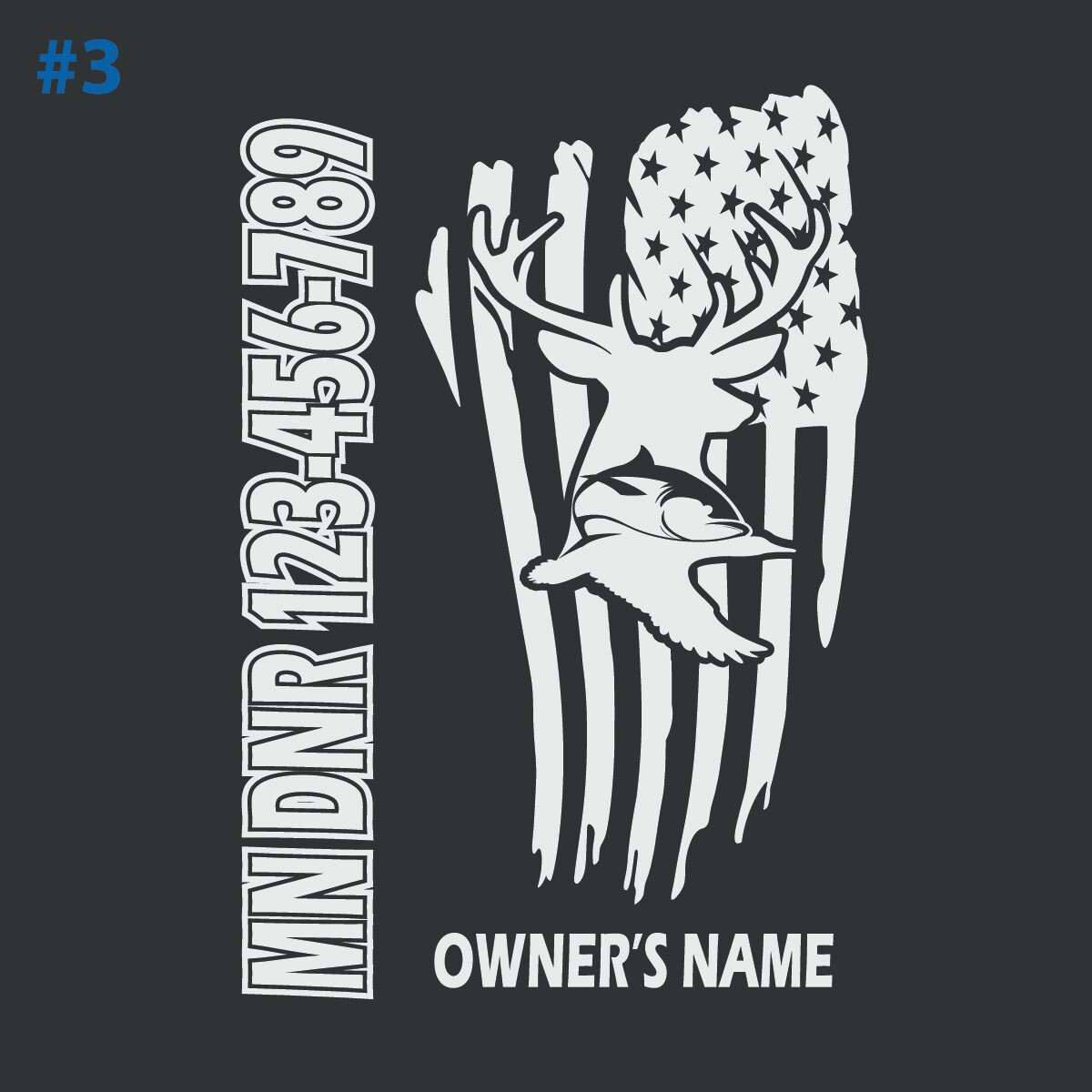 Fish House RV Glamper DNR Registration Custom Decal #03 (1-Color)