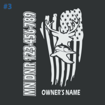 Fish House RV Glamper DNR Registration Custom Decal #03 (1-Color)