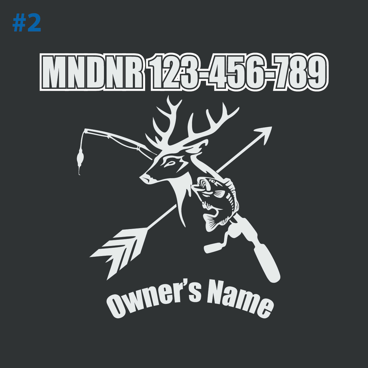 Fish House RV Glamper DNR Registration Custom Decal #02 (1-Color)