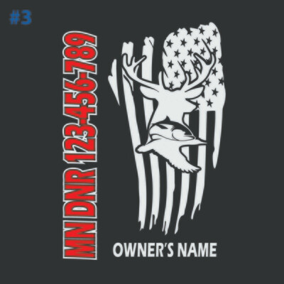 Fish House RV Glamper DNR Registration Custom Decal #03 (2-Color)