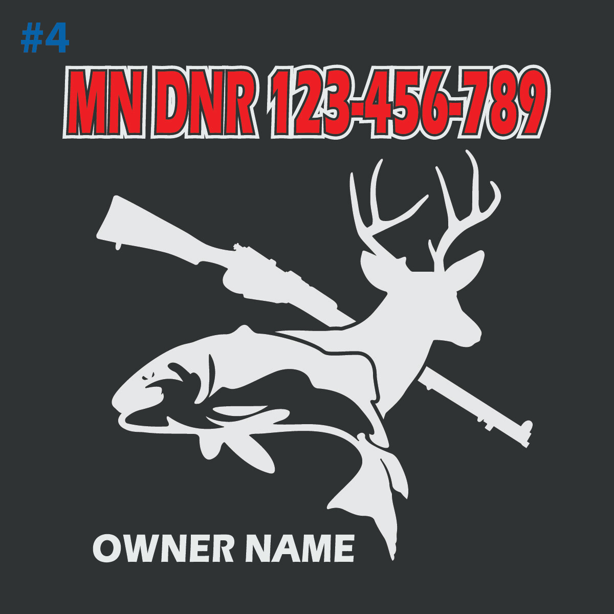 Fish House RV Glamper DNR Registration Custom Decal #04 (2-Color)