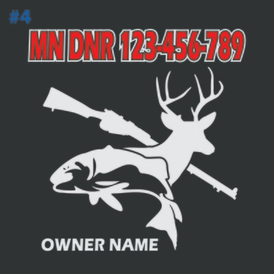 Fish House RV Glamper DNR Registration Custom Decal #04 (2-Color)