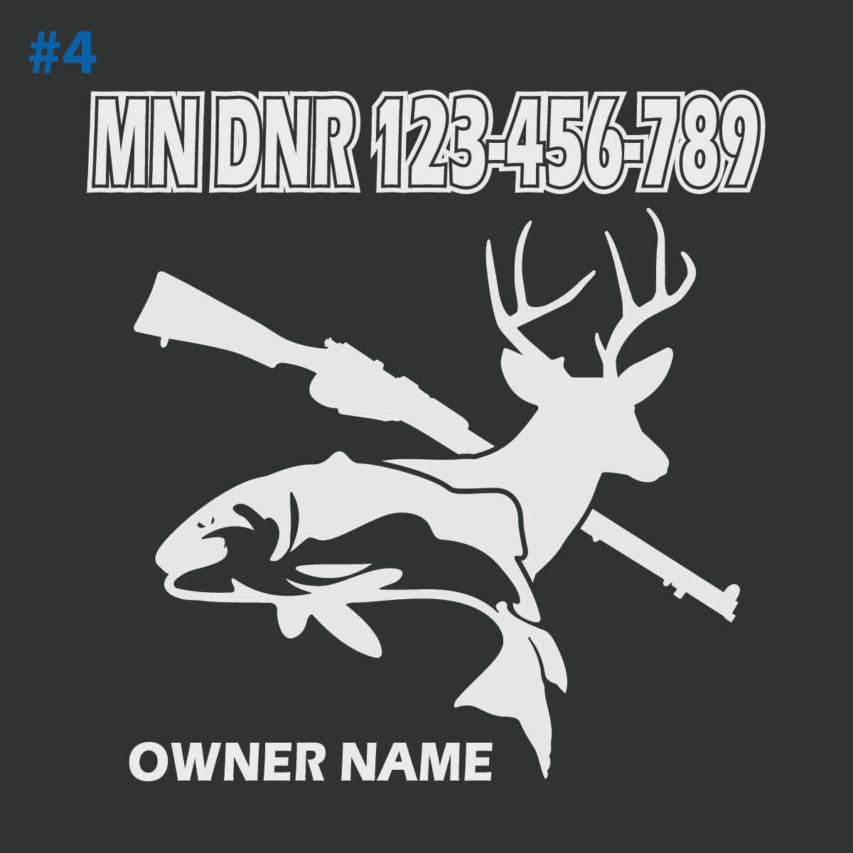 Fish House RV Glamper DNR Registration Custom Decal #04 (1-Color)