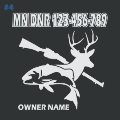 Fish House RV Glamper DNR Registration Custom Decal #04 (1-Color)