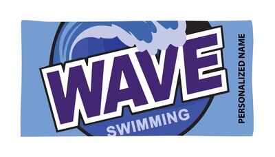 Wave Swimming 30x60 Pool / Beach Towel - PERSONALIZED