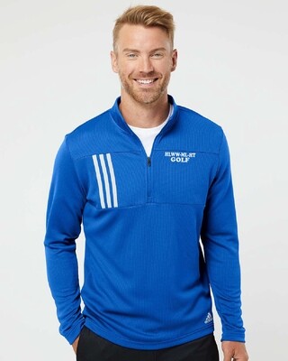 HLWW-ML-HT Golf Adidas - 3-Stripes Double Knit Quarter-Zip Pullover - A482