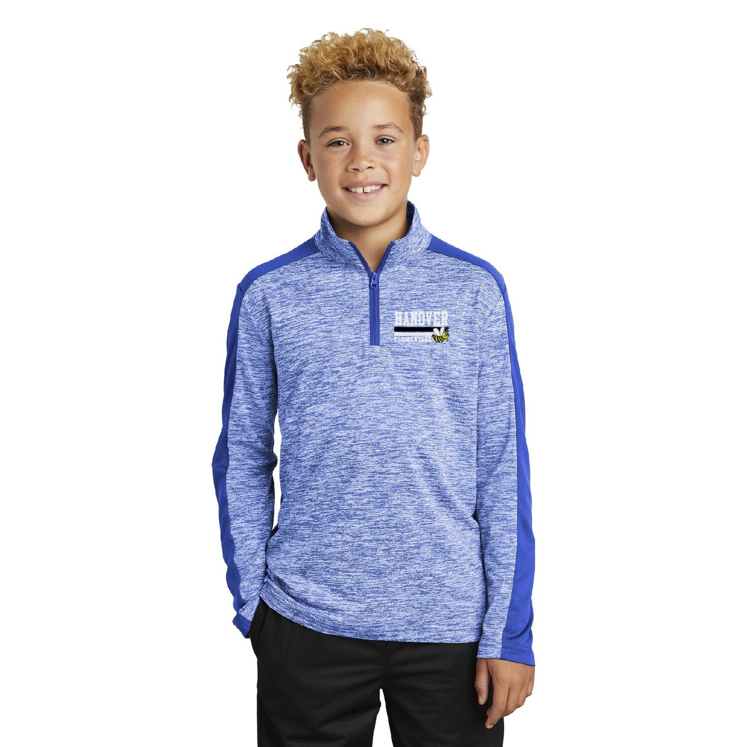 Hanover Elementary Sport-Tek Youth PosiCharge Electric Heather Lightweight 1/4-Zip Pullover - YST397 - True Royal Electric/True Royal