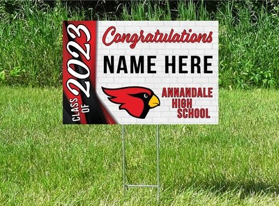Annandale Cardinals Senior Class Of 2023 Yard Sign - PERSONALIZED