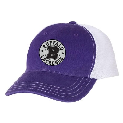 Buffalo Lacrosse Richardson - Garment-Washed Trucker Cap - 111 - Purple/White