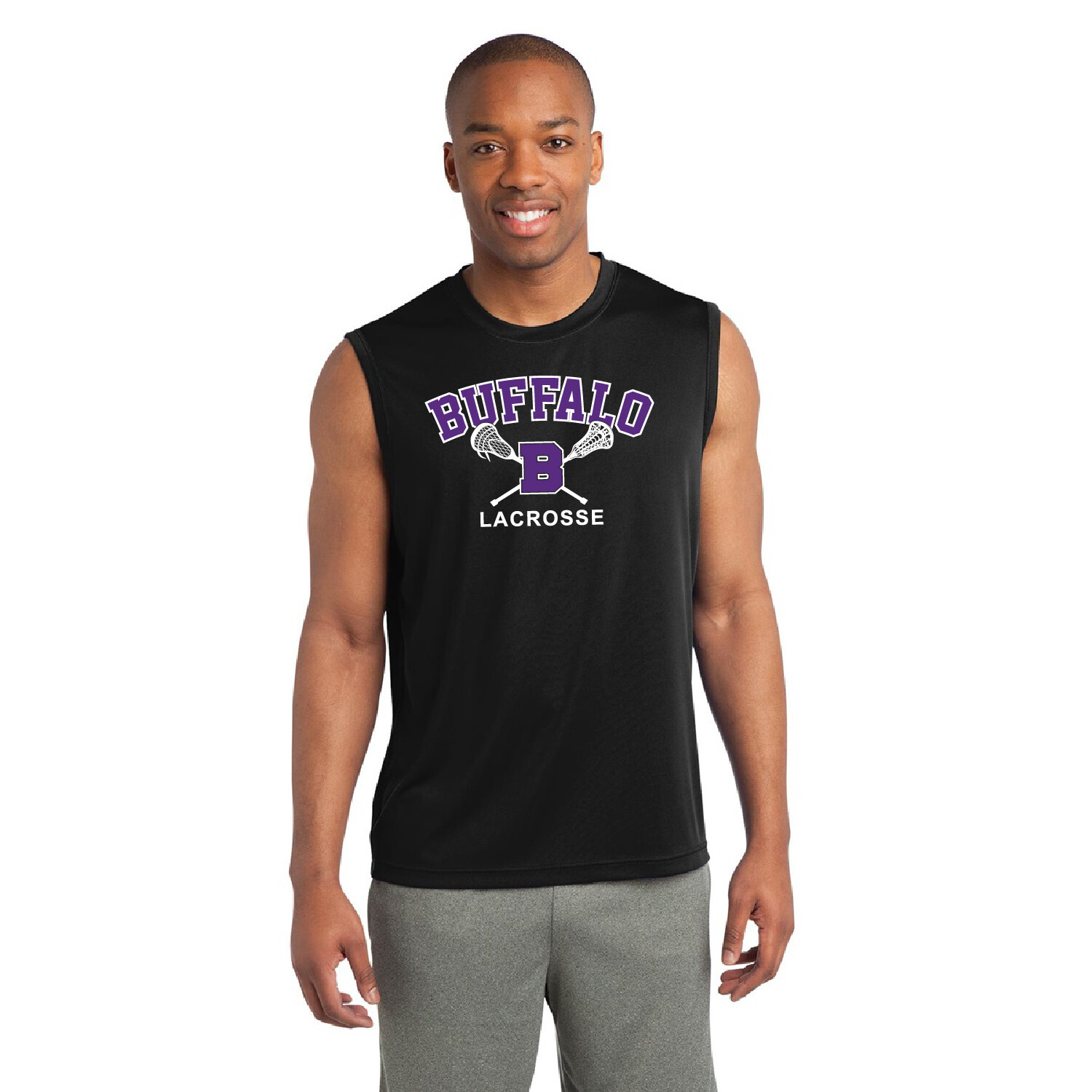 Buffalo Lacrosse Sport-Tek Sleeveless PosiCharge Competitor Tee - ST352 - Black