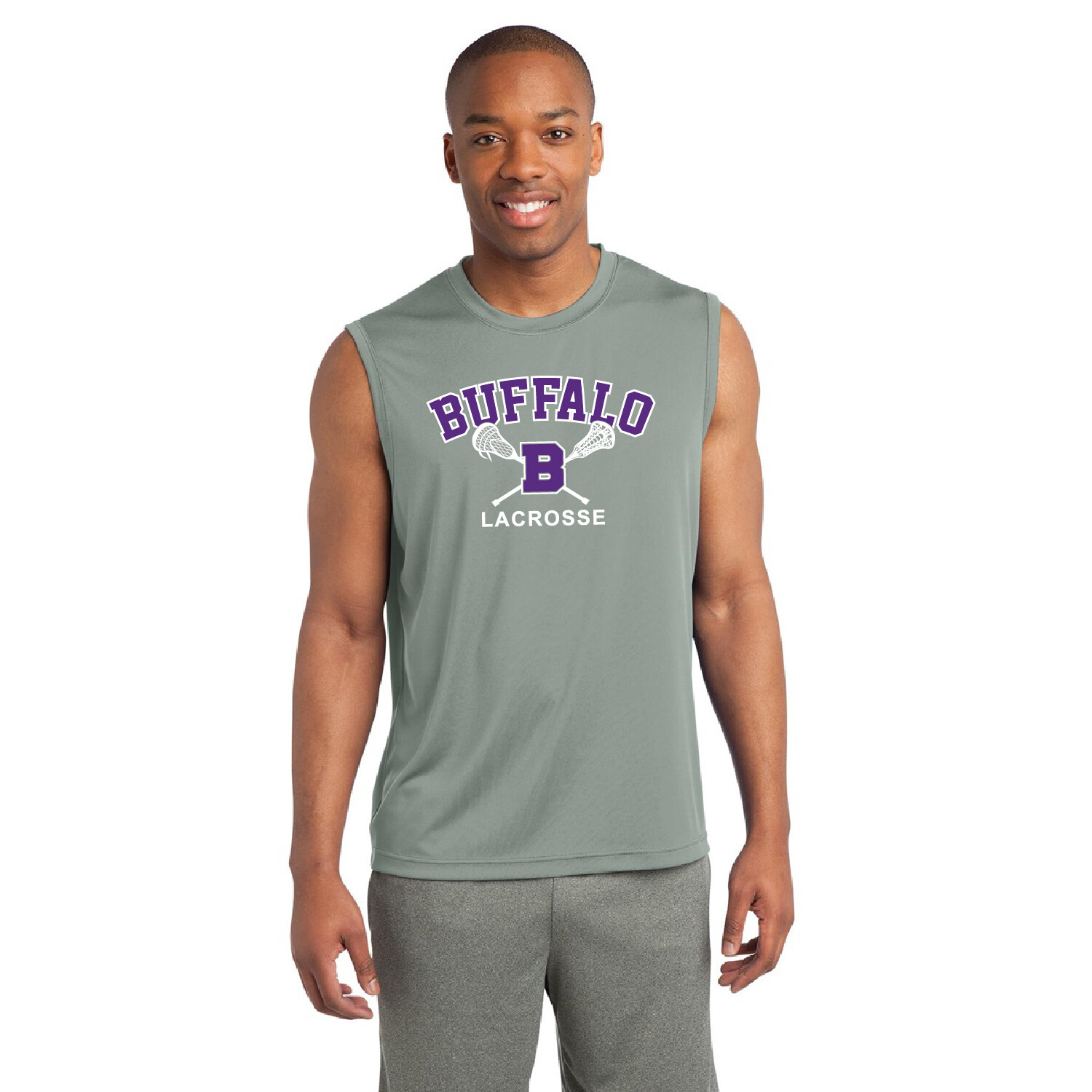 Buffalo Lacrosse Sport-Tek Sleeveless PosiCharge Competitor Tee - ST352 - Silver
