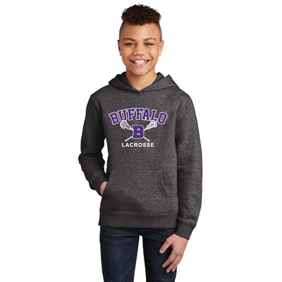 Buffalo Lacrosse District Youth V.I.T. Fleece Hoodie - DT6100Y - Heathered Charcoal