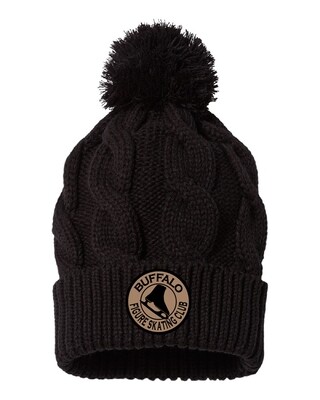 Buffalo Figure Skating Club Patch Winter Hat Richardson - Chunk Twist Cuffed Knit - 141R - Black