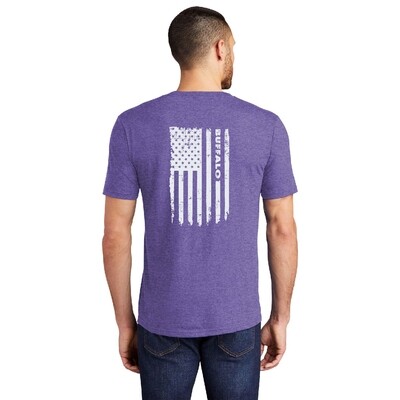 Buffalo Distressed Flag District Perfect Tri Tee - Purple Frost - DM130 - Purple Frost