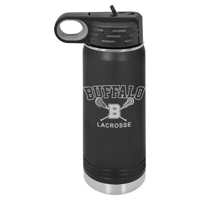 Buffalo Lacrosse Water Bottle Polar Camel 20 oz. Black (PERSONALIZE OPTION)