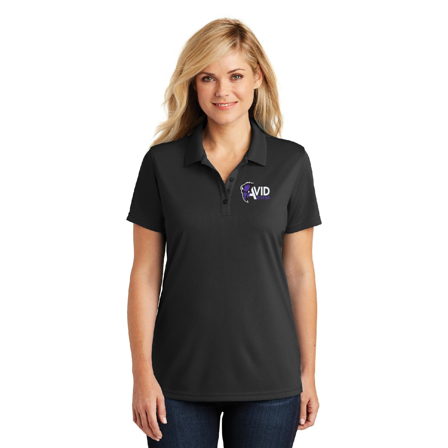 BHM Bison AVID Port Authority Ladies Dry Zone UV Micro-Mesh Polo - LK110 - Deep Black