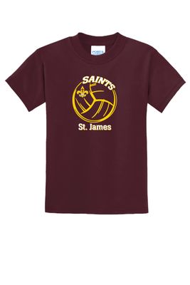 St. James Saints Volleyball Youth T-Shirt - PC55Y - Maroon